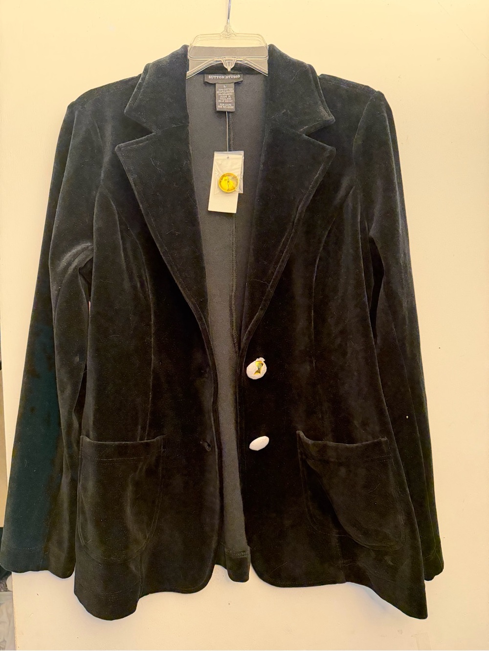 Sutton Studio Black Velvet Blazer Jacket